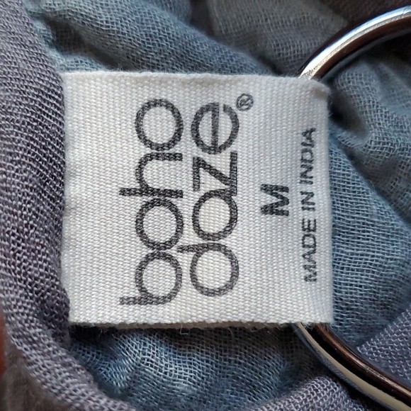 BOHO DAZE GAUZY GRAY WHITE SLIP DRESS PEASANT EMBROIDERED SUMMER MINI GYPSY BABY - Picture 6 of 7